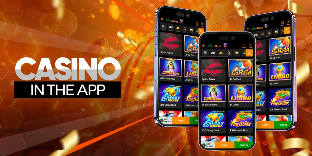 Play a variety of casino games in the app